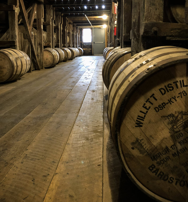 Willett_Distillery_Rickhouse_Barrels