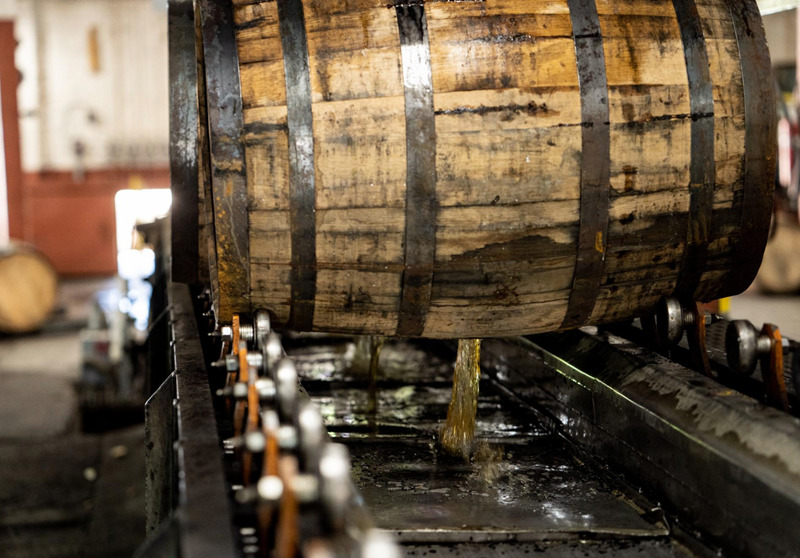 Buffalo-Trace-Distillery-Dumping-Bourbon-Barrel