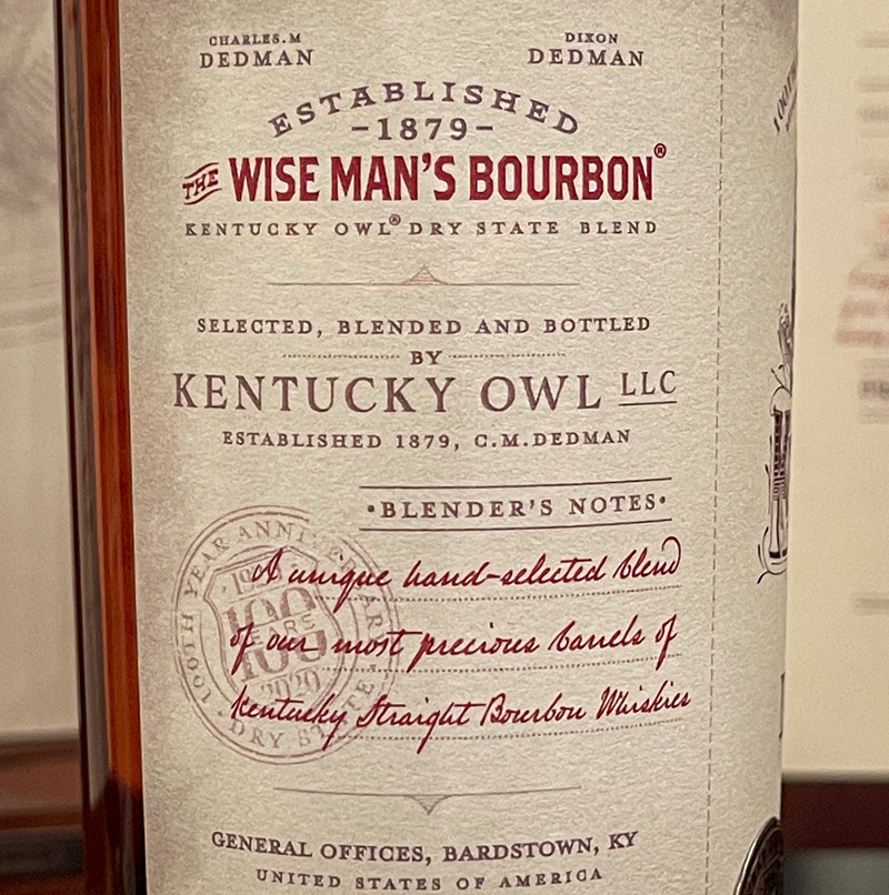 Kentucky Owl Dry State label detail