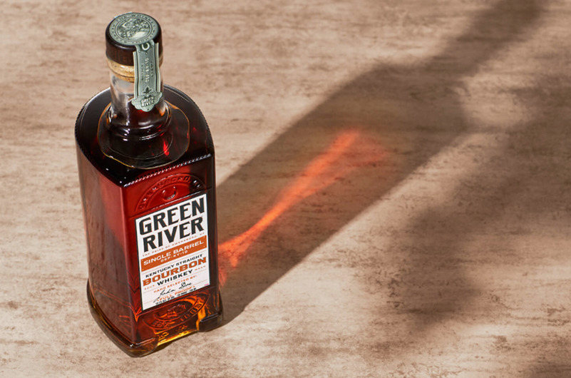 Green River Full Proof Single Barrel, a single barrel expression of Green River Kentucky Straight Bourbon is presented at 119 proof (59.5% abv).